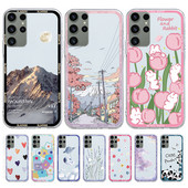 Skirtas Samsung Galaxy S23 Ultra Plus s23+ 5G S 23 Case Coque, skirtas Samsung GalaxyS23 GalaxyS23Ultra Flowers Fundas Shell buferio dangtelis