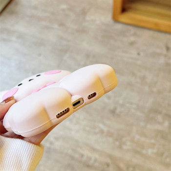 Корейски аксесоари Сладък анимационен заек, розов калъф за телефон за iPhone 14 13 12 11 Pro Max 14pro 14plus 13pro Силиконов защитен мек капак
