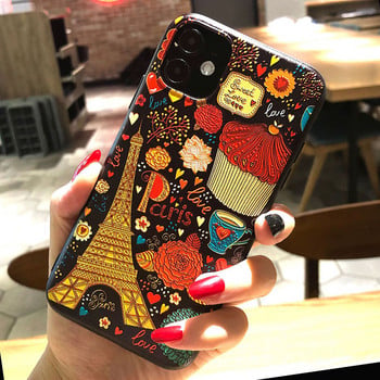 3D релефен калъф за телефон за Samsung S21 FE Калъф Floral Silicon Cover за Samsung Galaxy S21 Plus Ultra 5G Калъф Fundas S21FE Калъфи