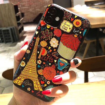 Θήκη τηλεφώνου 3D Relief για θήκη Samsung S21 FE Floral κάλυμμα σιλικόνης για Samsung Galaxy S21 Plus Ultra 5G Θήκη Fundas S21FE