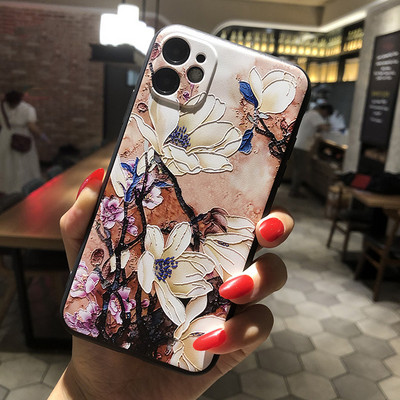 Θήκη τηλεφώνου 3D Relief για θήκη Samsung S21 FE Floral κάλυμμα σιλικόνης για Samsung Galaxy S21 Plus Ultra 5G Θήκη Fundas S21FE