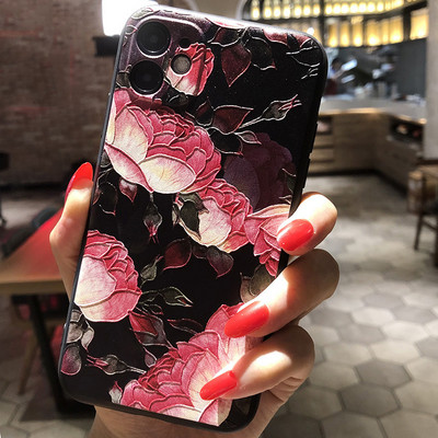 Θήκη τηλεφώνου 3D Relief για θήκη Samsung S21 FE Floral κάλυμμα σιλικόνης για Samsung Galaxy S21 Plus Ultra 5G Θήκη Fundas S21FE