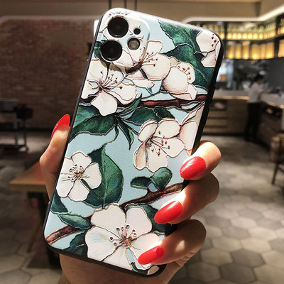 Θήκη τηλεφώνου 3D Relief για θήκη Samsung S21 FE Floral κάλυμμα σιλικόνης για Samsung Galaxy S21 Plus Ultra 5G Θήκη Fundas S21FE