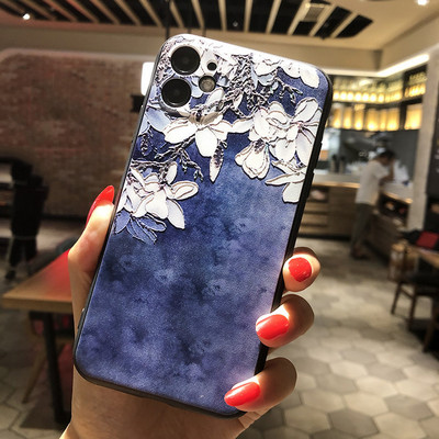 Θήκη τηλεφώνου 3D Relief για θήκη Samsung S21 FE Floral κάλυμμα σιλικόνης για Samsung Galaxy S21 Plus Ultra 5G Θήκη Fundas S21FE