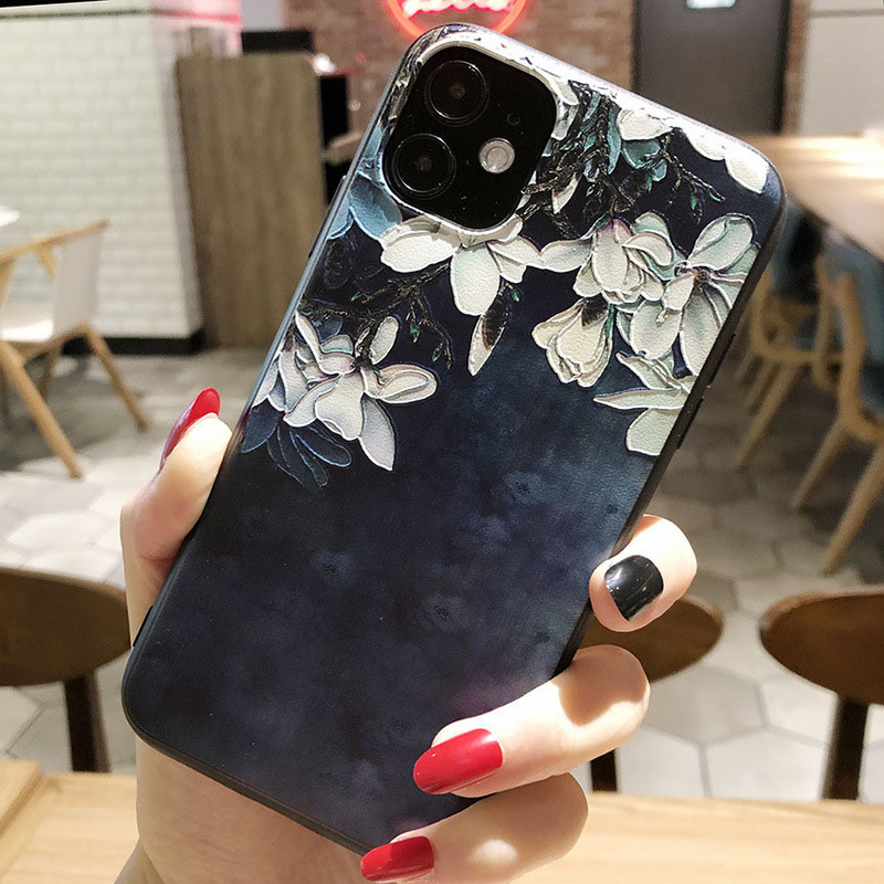 Θήκη τηλεφώνου 3D Relief για θήκη Samsung S21 FE Floral κάλυμμα σιλικόνης για Samsung Galaxy S21 Plus Ultra 5G Θήκη Fundas S21FE