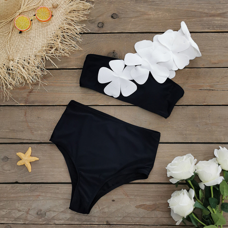 2023-as szexi virág bandeau bikini női brazil bikini szett biquini fürdőruha nyári fürdőruha fürdőruha strandruha