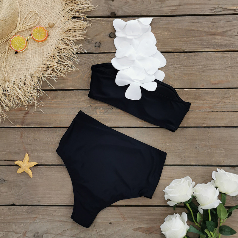 2023-as szexi virág bandeau bikini női brazil bikini szett biquini fürdőruha nyári fürdőruha fürdőruha strandruha
