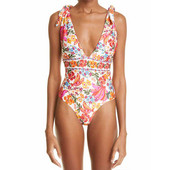 Mados spausdinimas „Deep V One Piece“ maudymosi kostiumėlis atostogų paplūdimyje dizainerio maudymosi kostiumėlis vasaros banglenčių sportui