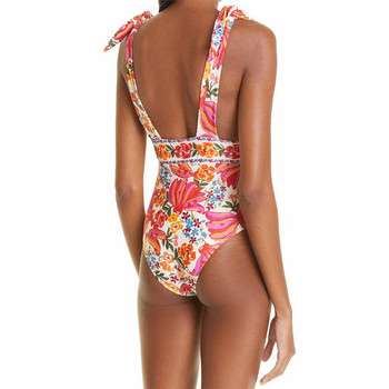 Fashion Print Deep V One Piece Μαγιό Holiday Beach Wear Σχεδιαστής μαγιό Καλοκαιρινό σέρφινγκ