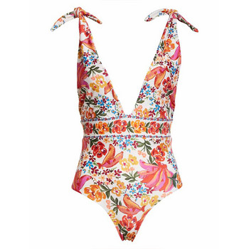 Fashion Print Deep V One Piece Μαγιό Holiday Beach Wear Σχεδιαστής μαγιό Καλοκαιρινό σέρφινγκ