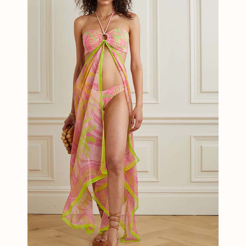 Madingi kaklo kaklaraiščiai bikinis ir nuimamas dangtelis Seksualūs iškirpimai, dviejų dalių maudymosi kostiumėliai žemu juosmeniu maudymosi kostiumėliai paplūdimio drabužiai