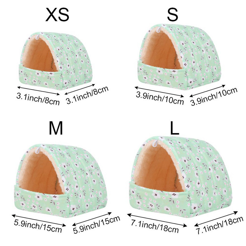 Spalvingas žiemos patogus mini narvas šiltas kilimėlis mažo gyvūno miegamoji lova Žiurkėno namas jūrų kiaulytės lizdas