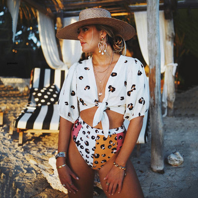 2022 m. Naujas Bikinio rinkinys Moterų Brazilijos Bikini Bikini Maudymosi kostiumėliai Rankovės Spausdinti maudymosi kostiumėlis maudymosi kostiumėlis paplūdimio drabužiai