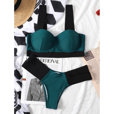 2023-as új szexi bikini fekete Push Up fürdőruha női fürdőruha Splicing fürdőruha Strand fürdőruha