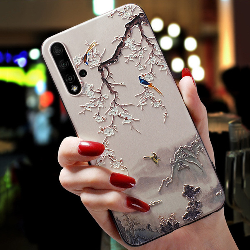 Θήκη 3D Flower Emboss για Samsung Galaxy S22 S21 S20 Ultra FE Plus A13 A33 A53 A73 M52 A52S A22S A22 A52 Κάλυμμα θήκης τέχνης 4G 5G