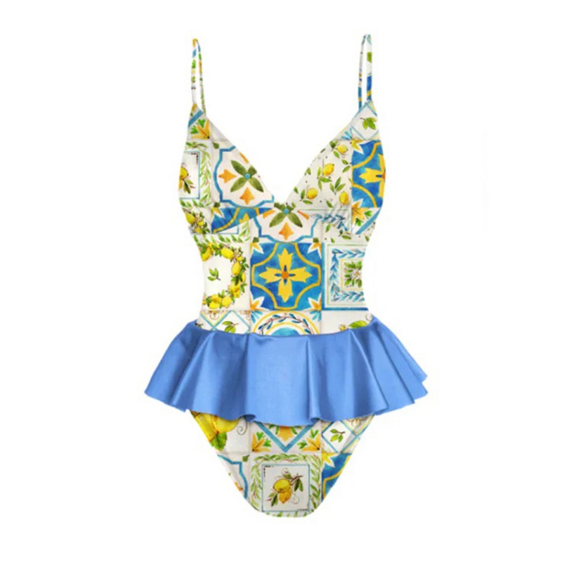 Costum de baie retro pentru femeie o bucată acoperită rochie de plajă de vacanță de epocă Costum de baie de designer îmbrăcăminte de surf de vară fără spate