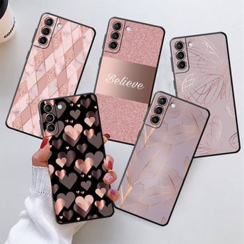 Coque Case Funda за Samsung Galaxy S7 S9 S8 S21 Plus S23 S22 Ultra 5G S20 FE S10e S10 S21 S215G Силиконов златен розово любовно сърце