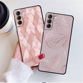 Coque Case Funda за Samsung Galaxy S7 S9 S8 S21 Plus S23 S22 Ultra 5G S20 FE S10e S10 S21 S215G Силиконов златен розово любовно сърце