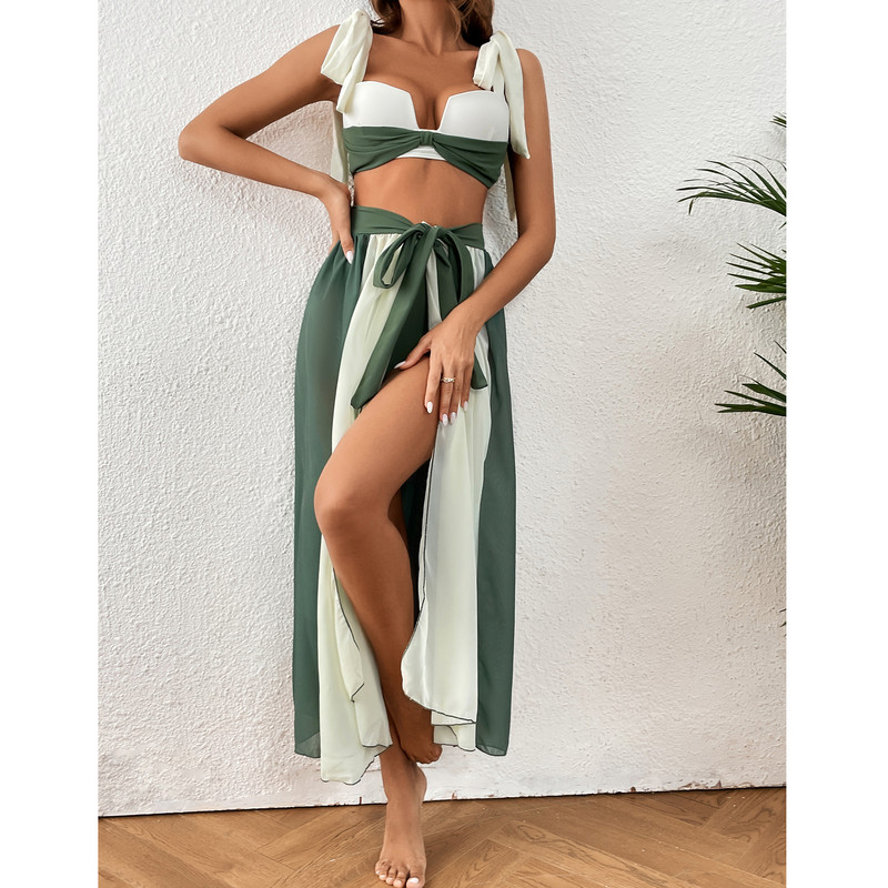 2023-as szexi V nyakú bikini fürdőruha női fürdőruha Push Up kötőfék brazil bikini szett Patchwork strandruházat fürdőruhák biquini