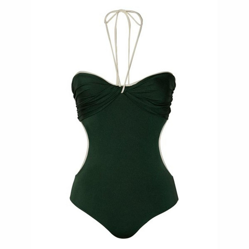 Swxy Solid bikini szett egyrészes női fürdőruha és Cover Up női nyaralás strandruházat sport fürdőruha Halter Surf Wear