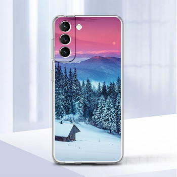Μωβ Winter Mountain Landscape Case Funda για Samsung Galaxy S20 FE S10 Lite S22 Ultra 5G S10e S21 Plus S9 S20FE Bag Soft