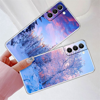 Μωβ Winter Mountain Landscape Case Funda για Samsung Galaxy S20 FE S10 Lite S22 Ultra 5G S10e S21 Plus S9 S20FE Bag Soft