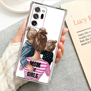 Γυναίκα κορίτσι Super Mom μωρό μαλακή θήκη Coque για Samsung Galaxy S21 S20 FE Note 20 Ultra 10 Plus 8 9 S22 Ultra S20 bumper silicon