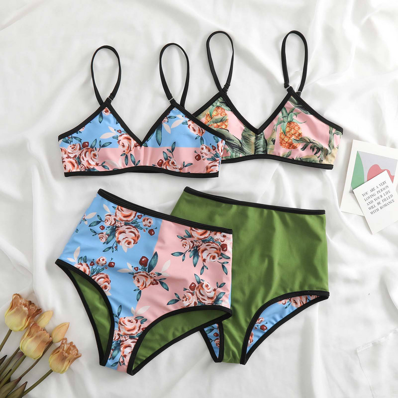 2023-as megfordítható bikini patchwork fürdőruha Külön fürdőruha magas derekú fürdőruhák fürdőruha nyári strandruha