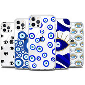 Husa de telefon cu imprimeu albastru Evil Eye pentru iPhone 13 Pro 12 Mini 11 7 8 14 Plus X XS Max XR SE 12 13 14 Husa din spate Coque