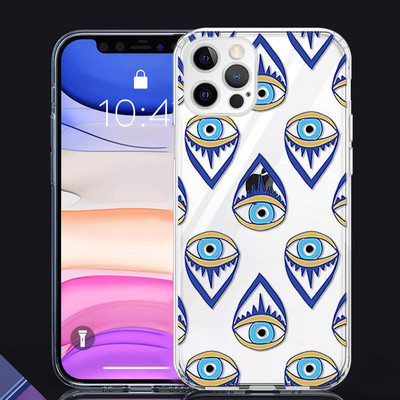 Husa de telefon cu imprimeu albastru Evil Eye pentru iPhone 13 Pro 12 Mini 11 7 8 14 Plus X XS Max XR SE 12 13 14 Husa din spate Coque