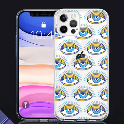 Husa de telefon cu imprimeu albastru Evil Eye pentru iPhone 13 Pro 12 Mini 11 7 8 14 Plus X XS Max XR SE 12 13 14 Husa din spate Coque