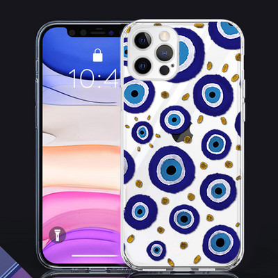 Husa de telefon cu imprimeu albastru Evil Eye pentru iPhone 13 Pro 12 Mini 11 7 8 14 Plus X XS Max XR SE 12 13 14 Husa din spate Coque
