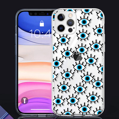 Husa de telefon cu imprimeu albastru Evil Eye pentru iPhone 13 Pro 12 Mini 11 7 8 14 Plus X XS Max XR SE 12 13 14 Husa din spate Coque