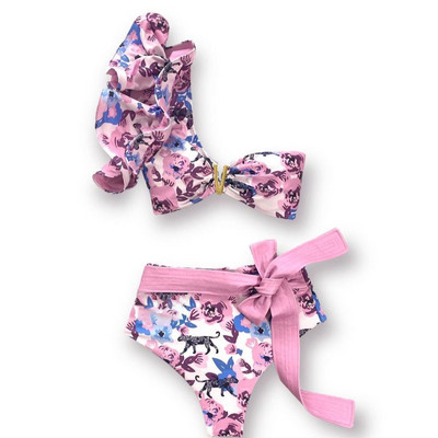 2023 Бански костюми с V-образно деколте Едно рамо Бикини с колан Отделен бански костюм Предна обвивка Бански костюми Бански костюм Лятно плажно облекло