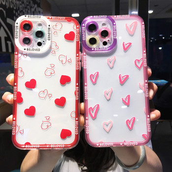 За калъф Samsung S20 FE Galaxy S10Plus s21 S22 S21 Ultra s22 Plus Soft Love Heart Transparent Bumper Удароустойчив заден капак за телефон