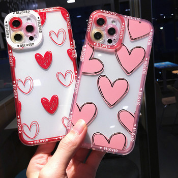 За калъф Samsung S20 FE Galaxy S10Plus s21 S22 S21 Ultra s22 Plus Soft Love Heart Transparent Bumper Удароустойчив заден капак за телефон