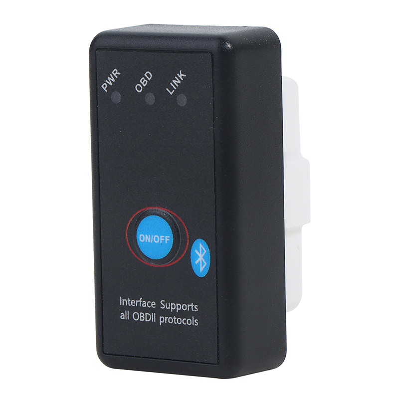 V1.5 mygtukas įjungimas / išjungimas ELM327 Android telefono Bluetooth OBD2 automobilio kodo skaitytuvas V1.5 mini elm327 OBD2 Bluetooth transporto priemonės skaitytuvas telefone