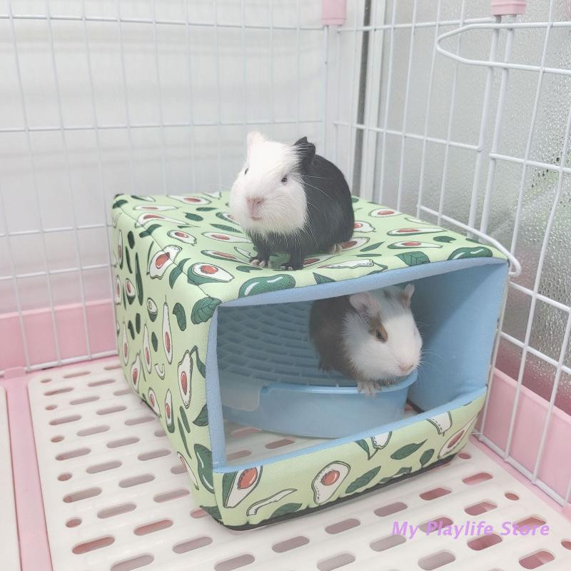 Hamster Pat calduros Peșteră de iarnă Casă fără fund Ascunzătoare pentru animale mici Accesorii cușcă Imprimare drăguță pentru cobai dihor