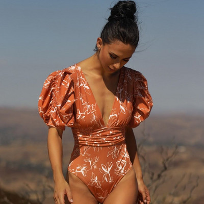 Ashgaily 2022, hosszú ujjú, egyrészes fürdőruha női fürdőruha Patchwork fürdőruha Beach Wear párnázott Body Monokini női
