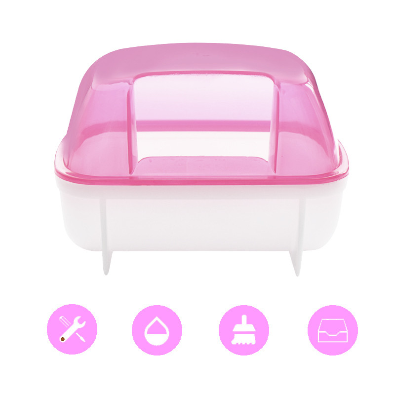 Cușcă din plastic pentru hamster pentru animale de companie mici, curățătorie chimică pentru baie, saună, chinchilla, șobolani, baie cu nisip, toalete, articole de curățare pentru animale mici