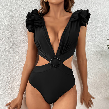 2023 Cut Out One Piece Γυναικείο μαγιό Μαγιό βολάν Μαγιό Monokini Μαγιό με μασίφ μαγιό