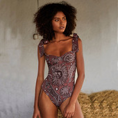 Щамповани шик дамски ретро бански празнични плажни костюми Дизайнерски бански костюм Лятно облекло за сърф