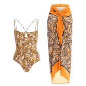 Bikini imprimați la modă, 2022, nou costum de baie dintr-o singură bucată și acoperire, costum de baie sexy cu șireturi, costum de baie pentru femei, îmbrăcăminte de plajă