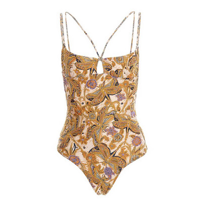 Bikini imprimați la modă, 2022, nou costum de baie dintr-o singură bucată și acoperire, costum de baie sexy cu șireturi, costum de baie pentru femei, îmbrăcăminte de plajă