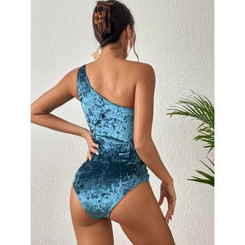 2023 One Shoulder One Piece μαγιό για γυναίκες Push Up Μαγιό Soild Beach Wear Κοστούμι Γυναικείο κορμάκι Monokini