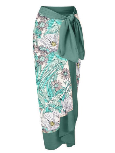 Цял бански костюм с принт с връзки и пола, ваканционна плажна рокля, дизайнерски бански костюм, лятно облекло за сърф