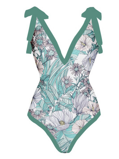 Цял бански костюм с принт с връзки и пола, ваканционна плажна рокля, дизайнерски бански костюм, лятно облекло за сърф