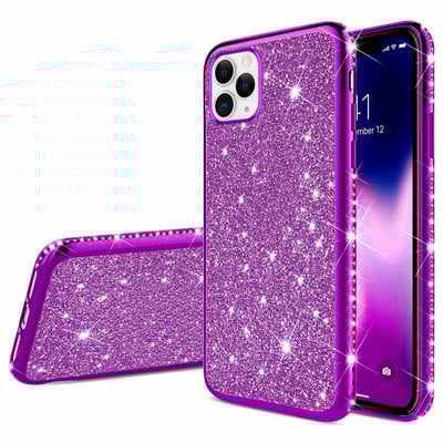 Θήκη Diamond Glitter για iPhone 12 Pro Max 13 mini 11 Pro XS MAX XR 7 8 Plus Rhinestone Soft Silicone Shiny Bling Πίσω κάλυμμα