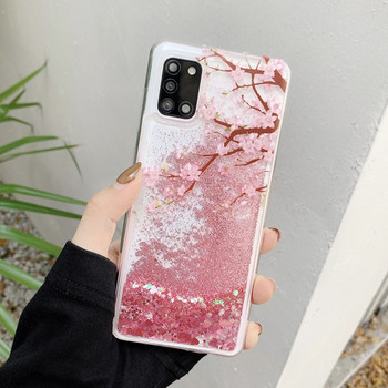 Ροζ θήκη υγρής άμμου για Samsung Galaxy S22 S21 Plus S20 FE Note 20 Ultra S10 S21FE Glitter Flower Bling Clear TPU κάλυμμα