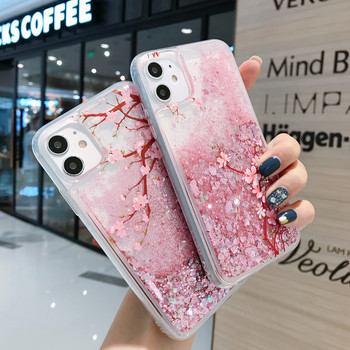 Калъф Pink Liquid Quicksand Case за Samsung Galaxy S22 S21 Plus S20 FE Note 20 Ultra S10 S21FE Glitter Flower Bling Clear TPU Cover